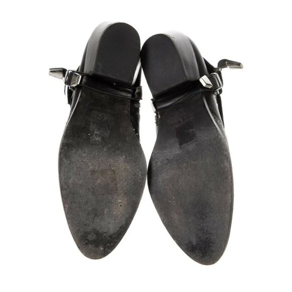 Anine Bing Bianca Leather Studded Accents Ankle Boots Black 6 36 Buckle Harness - Picture 5 of 12